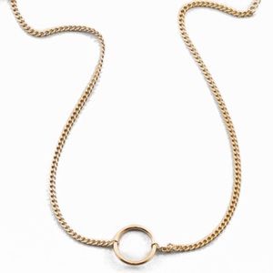 Dainty Gold dipped Circle Chain Necklace